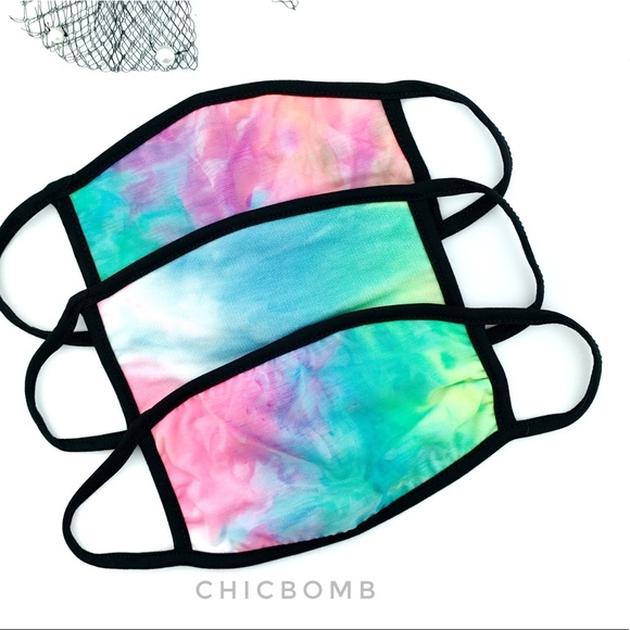 USA MADE TIE DYE FACE MASK - THREE LAYER MASK - Picture 2 of 5